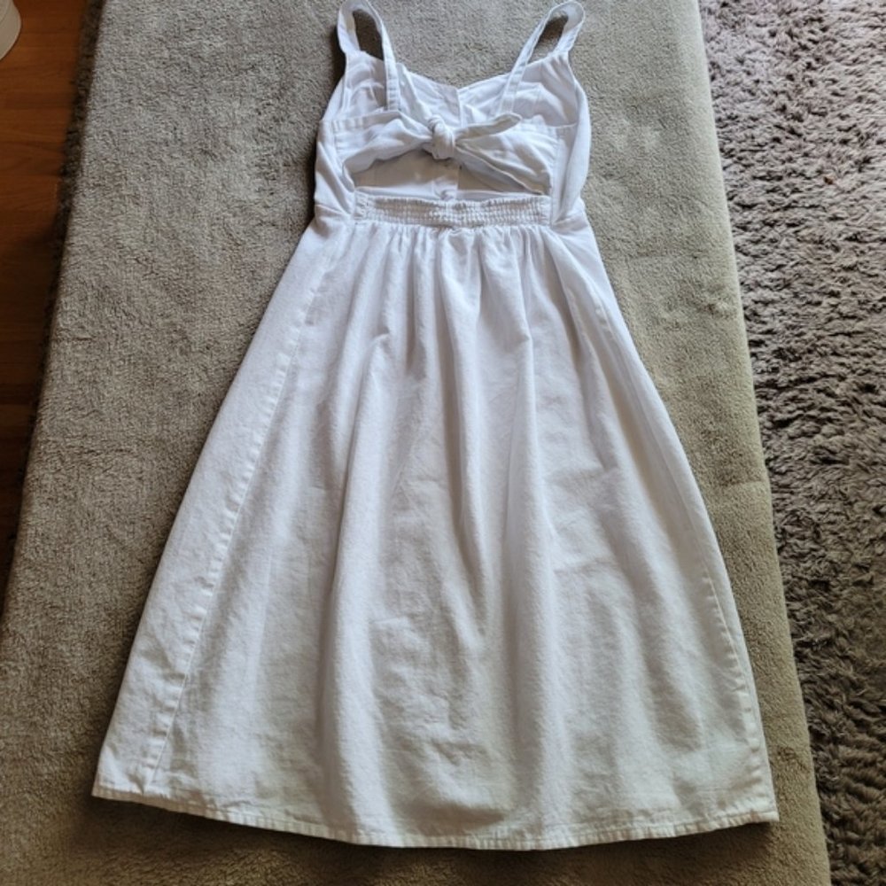 Japna white cotton linen blend button front dress size medium - Picture 7 of 11